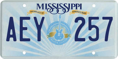 MS license plate AEY257