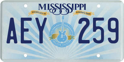MS license plate AEY259