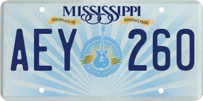 MS license plate AEY260