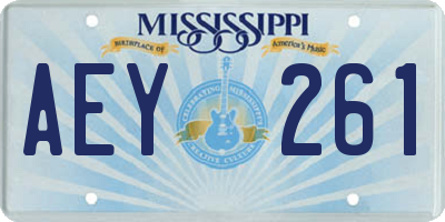 MS license plate AEY261