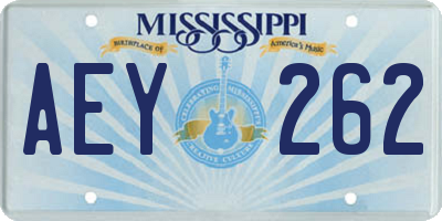 MS license plate AEY262