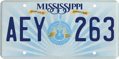 MS license plate AEY263