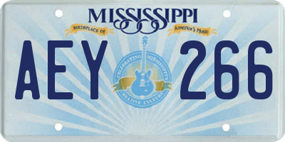 MS license plate AEY266