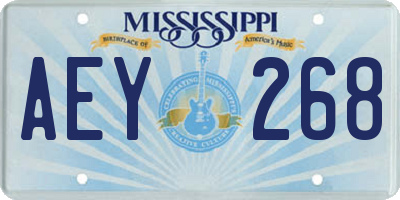MS license plate AEY268