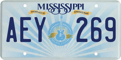 MS license plate AEY269