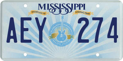MS license plate AEY274