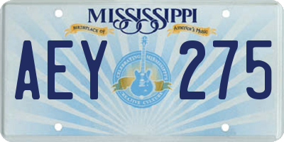 MS license plate AEY275