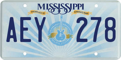 MS license plate AEY278
