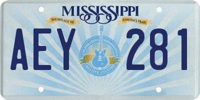 MS license plate AEY281
