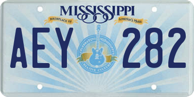MS license plate AEY282