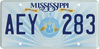 MS license plate AEY283