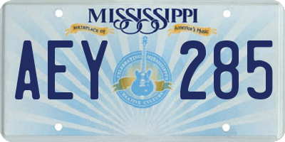 MS license plate AEY285