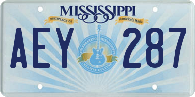 MS license plate AEY287