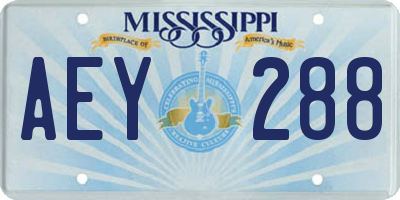 MS license plate AEY288