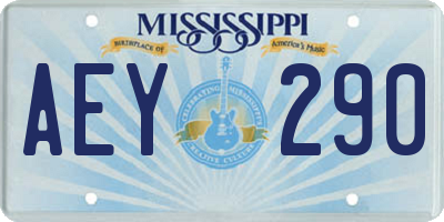 MS license plate AEY290