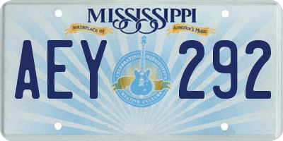 MS license plate AEY292