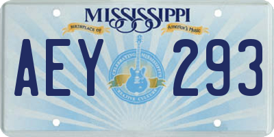 MS license plate AEY293