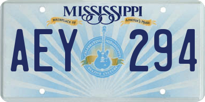 MS license plate AEY294