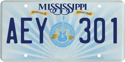 MS license plate AEY301