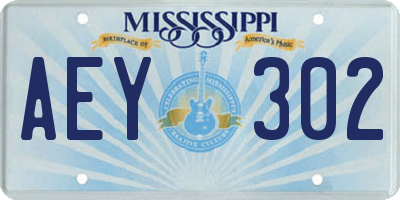 MS license plate AEY302