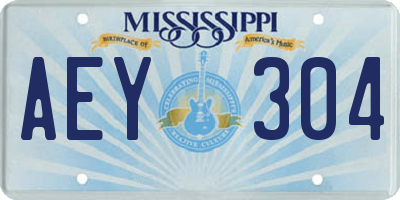 MS license plate AEY304