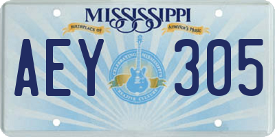 MS license plate AEY305