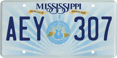 MS license plate AEY307