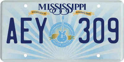MS license plate AEY309