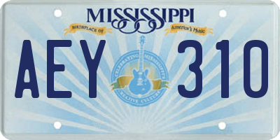 MS license plate AEY310