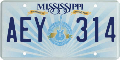 MS license plate AEY314