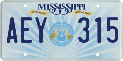 MS license plate AEY315