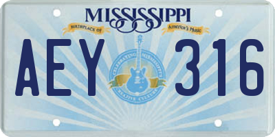 MS license plate AEY316