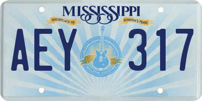 MS license plate AEY317