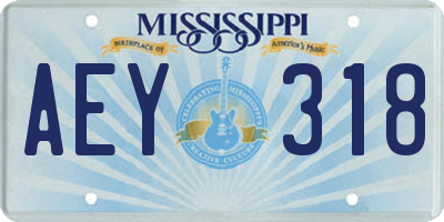 MS license plate AEY318