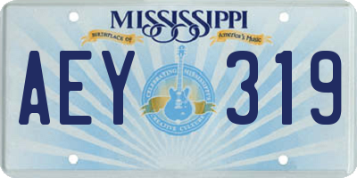 MS license plate AEY319