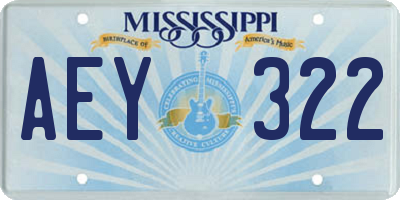 MS license plate AEY322