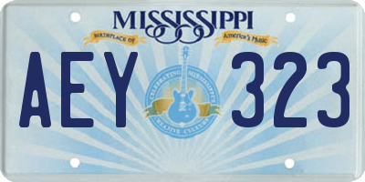 MS license plate AEY323