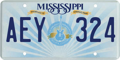 MS license plate AEY324