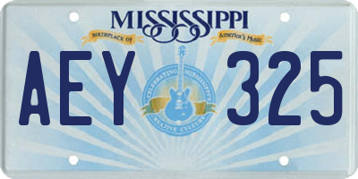 MS license plate AEY325