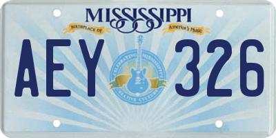 MS license plate AEY326