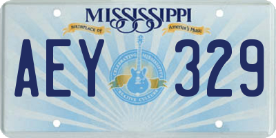MS license plate AEY329