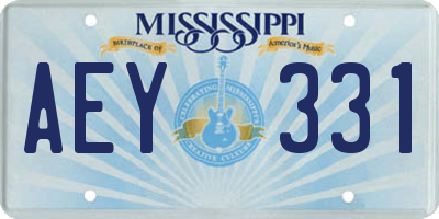 MS license plate AEY331