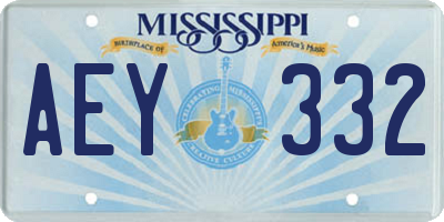 MS license plate AEY332