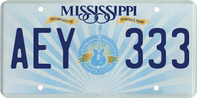 MS license plate AEY333