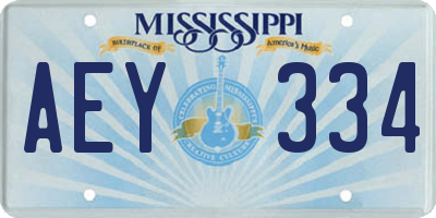 MS license plate AEY334