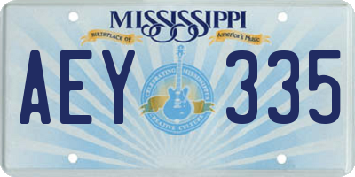 MS license plate AEY335