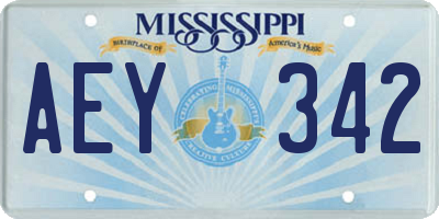 MS license plate AEY342