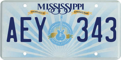 MS license plate AEY343