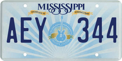 MS license plate AEY344