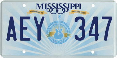 MS license plate AEY347